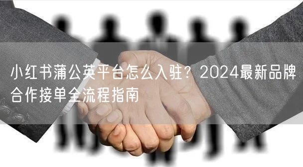 小红书蒲公英平台怎么入驻？2024最新品