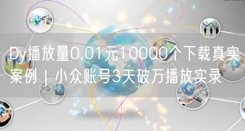 Dy播放量0.01元10000个下载真实